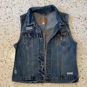 Hollister Blue Denim Vest